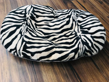 DANISH DESIGN ZEBRA TIGER ANIMAL PRINT BEIGE/BLACK DOG CUSHION PAD BED