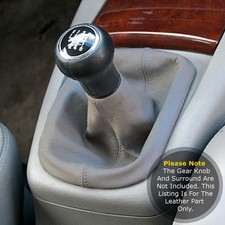 FITS VOLKSWAGEN VW PASSAT B5  1997-2005 GEAR GAITER REAL GREY LEATHER AND STITCH