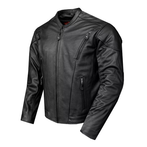 Leather black men - black, vented