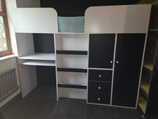 Children's Cabin Bed, With Wardrobe, Drawers And Desk.