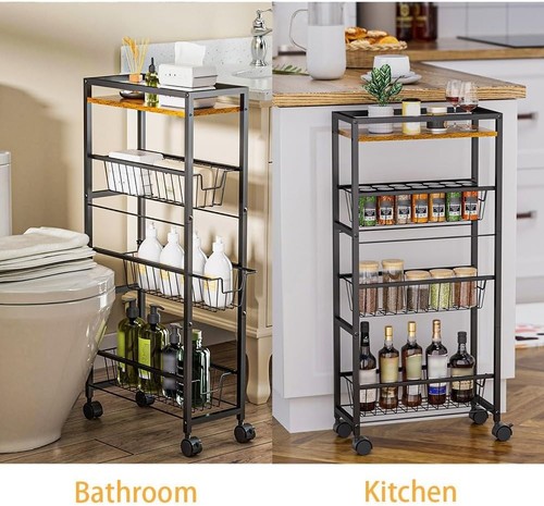 Slim tier rack trolley - rack,