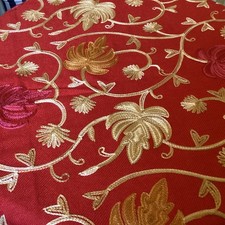 Red Kashmiri Shawl Wrap Crewel Embroidered Pashmina Throw Floral Embroidery 