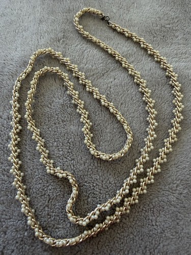 Vtg faux seed pearl rope - faux,
