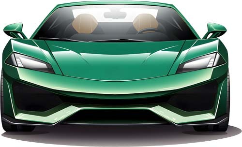 Colourful sports car - wall, art