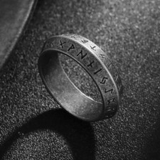 Viking Rune Ring Mens Titanium