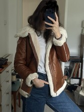 Brown faux shearling aviator