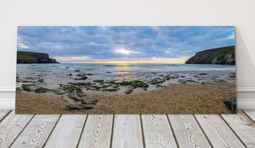 Mawgan porth beach sunset - at,