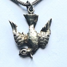 Antique Pressed Silver Dove Of