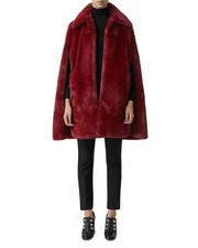 Genuine Burberry Allford Faux Fur Cape Coat