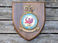 Vintage 1950s 2nd TACTICAL AIR FORCE RAF Hand Painted Wooden Crest Plaque Shield