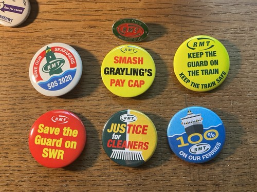 Rmt trade union badges - rmt, tin