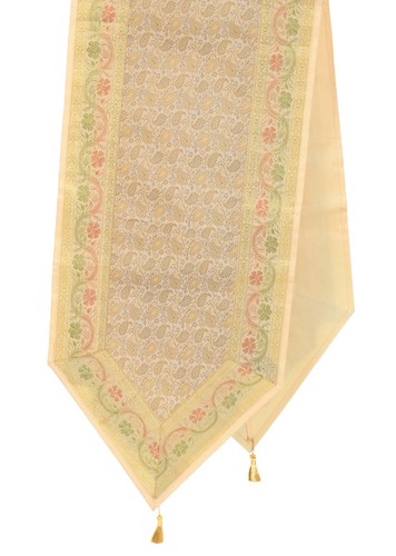Cream table runner - cream, indian