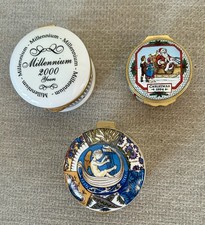 Enamel Trinket Pill Boxes x 3