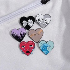Gothic Punk Heart Pin Badges