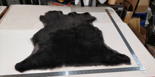 Black genuine sheepskin - black,