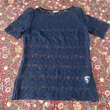 JACK WILLS LACE NAVY TOP UK 6 Excellent Condition 