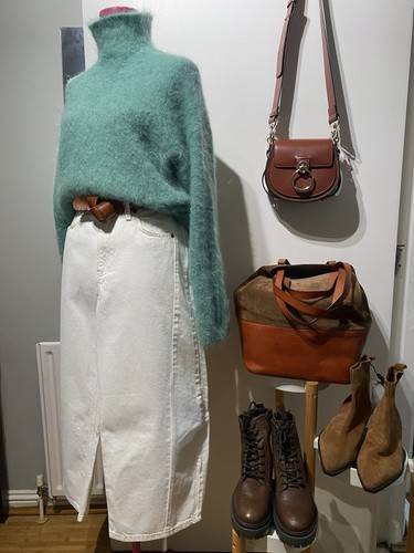 Zara green alpaca blend - zara, high
