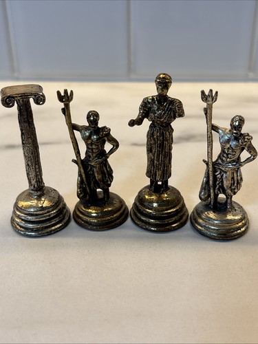 Antique metallic chess set - metallic,