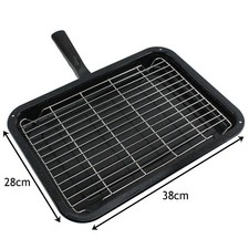 Premium Single Handle Enamelled Grill Pan & Rack for BLOMBERG Oven Cooker