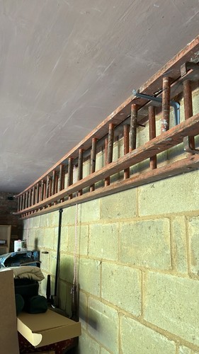 Vintage timber double ladder - timber,