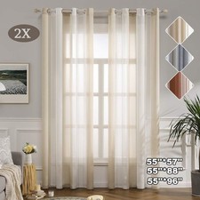 2 Panels Striped  Sheer