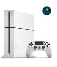 Sony PlayStation 4 (PS4) - 500GB - White Console + Controller & Wires - Good