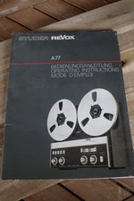 Original Studer ReVox A77 Tape Recorder Operating Instructions Manual