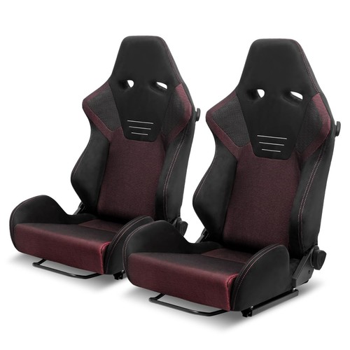 Black suede racing seats - black,