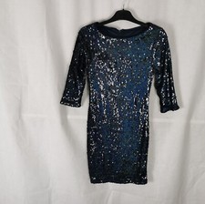 Ladies Dress Size 6 Navy Sequin Party Evening Occasion Cruise Bodycon Wiggle 