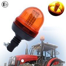 LED Beacon Warning Flashing Rotating Amber Flexible DIN Pole Tractor Light12-24v