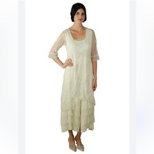 Nataya Ivory Mesh Embroidered