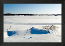 Old Fishing Gear On Ice Framed