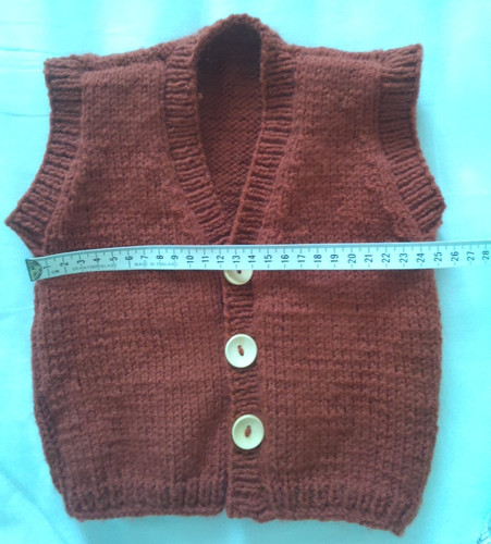 Boy rust sleeveless - sleeveless, cardigan