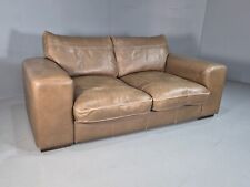 Vintage 2 Seat Sofa Taupe Leather Italian Modern Style EB8163 M2SS