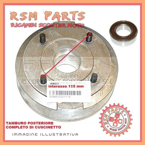 Rear brake drum with - rear,
