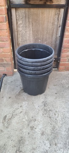 Large black plastic plant tree - black,