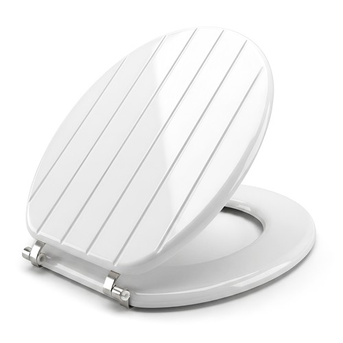 White wooden toilet - white,