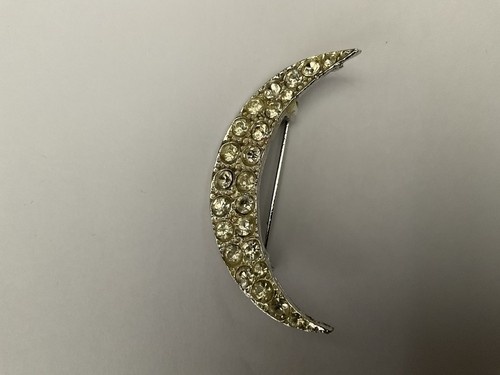 Vintage rhinestone crescent - vintage,