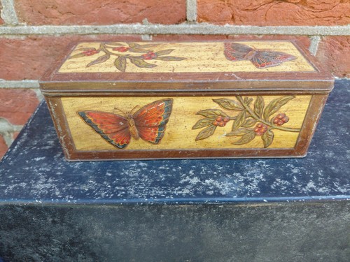 Antique butterfly tin - tin, w