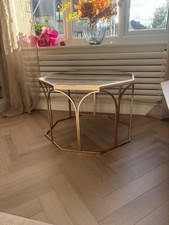 Coffee Table Smoked Glass Top Octagonal Shape