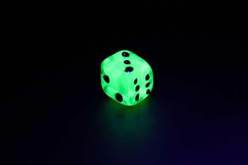 Handmade uranium glass dice - handmade,