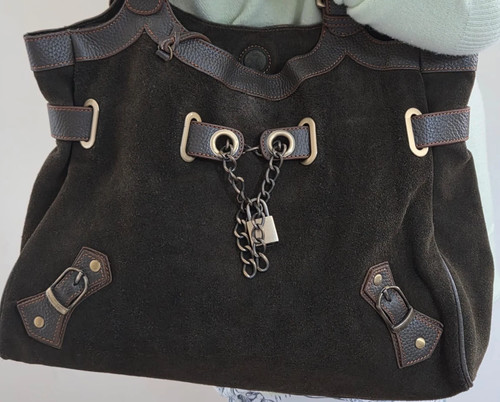 Leather suede bag shoulder - suede,