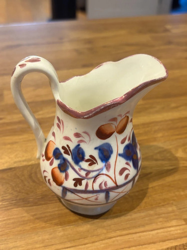 Antique gaudy welsh jug oyster - antique,