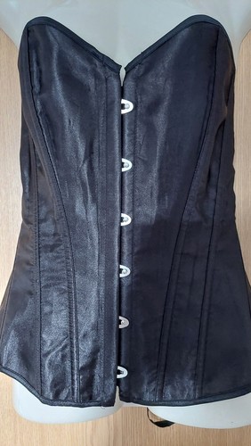Black satin overbust corset - satin,