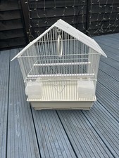 SMALL BIRD TRAVEL CAGE VET HOLIDAY WEEKEND BUDGIE, CANARY, 43CM X 29CM, WHITE.,