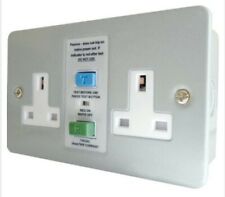 Eterna 13A 2 Gang Metalclad Twin Unswitched RCD Socket