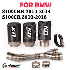 Exhaust Muffler Mid Connect Link Pipe Slip On For BMW S1000RR 10-14 S1000R 10-16