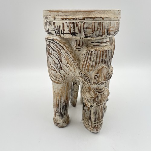 Vintage stool hand carved - vintage,