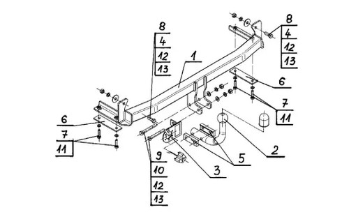 Swan neck tow bar for - swan,