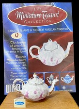 Prussian Style Porcelain Art Miniature Teapot Collection Pink/White Teapot No 9 